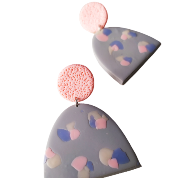 Sweet like candy- χειροποίητα σκουλαρίκια από πολυμερικό πηλό - κρεμαστά, επάργυρα, πηλός, boho, φθηνά