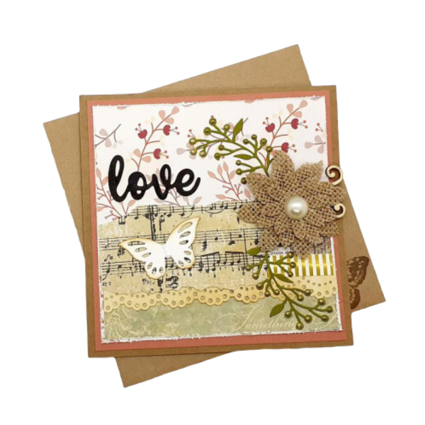 Ευχετήρια κάρτα - Love - λουλούδια, romantic, βαλεντίνος, κάρτα ευχών, αγ. βαλεντίνου