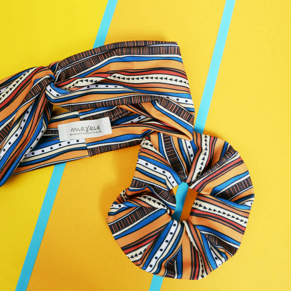 "Africa clash" set headband & λαστιχάκι για τα μαλλιά - κορδέλες μαλλιών - 2