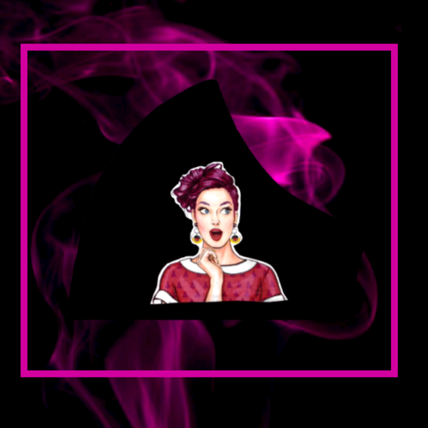 32.Μάσκα βαμβακερή-πολλαπλών χρήσεων-Σχέδιο "Pop Art Lady with purple hair". - βαμβάκι, γυναικεία, χειροποίητα, unisex, πλενόμενο, μάσκες προσώπου - 4