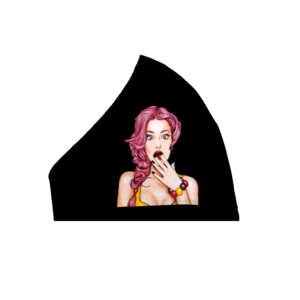 34.Μάσκα βαμβακερή-πολλαπλών χρήσεων-Σχέδιο "Pop Art Lady with bracelet". - βαμβάκι, γυναικεία, χειροποίητα, unisex, πλενόμενο, μάσκες προσώπου