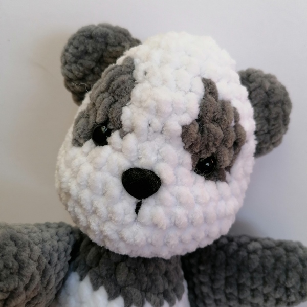 Handmade teddy bear panda sleeping toy crochet - χειροποίητα, λούτρινα, αρκουδάκι, λούτρινα αρκουδάκια