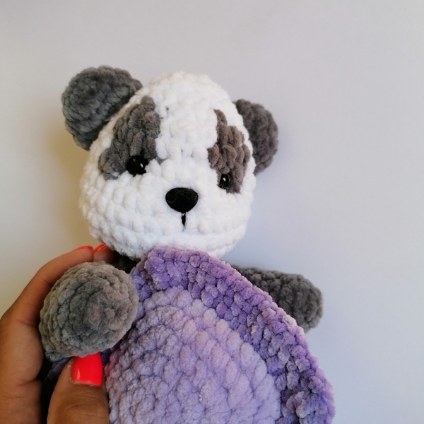 Handmade teddy bear panda sleeping toy crochet - χειροποίητα, λούτρινα, αρκουδάκι, λούτρινα αρκουδάκια - 2
