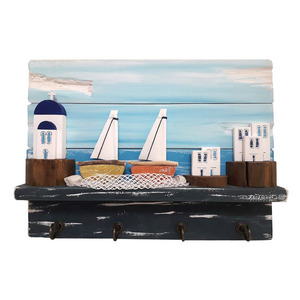 Κρεμάστρα ξύλινη χειροποίητη ζωγραφισμένη στο χέρι Νησιά 40x30x7 πολύχρωμο Καπαδάκης - ζωγραφισμένα στο χέρι, χειροποίητα, κρεμάστρες, ξύλινα διακοσμητικά τοίχου