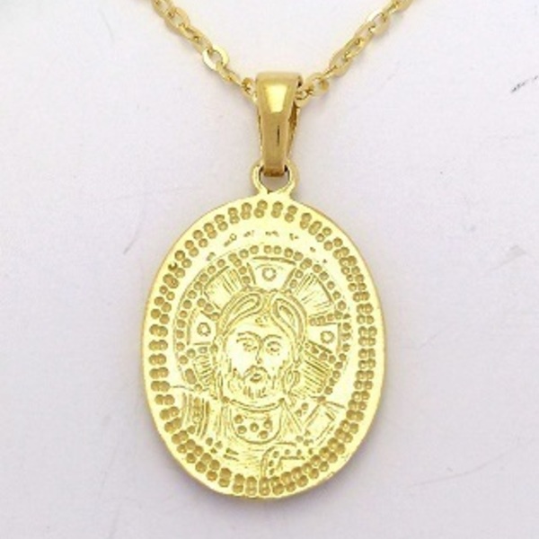 Κωνσταντινάτο ασήμι 925 επιχρυσο Κ14 διπλής όψεως - charms, ασήμι 925, κοντά, κωνσταντινάτα - 2