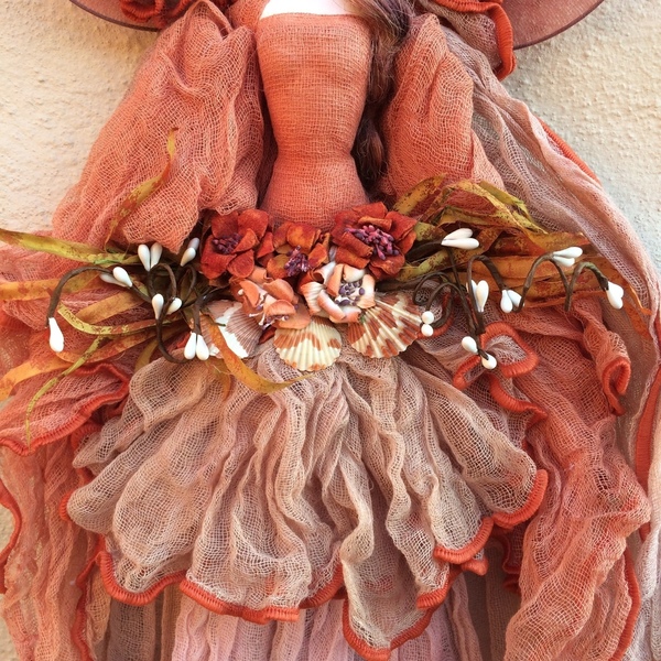 Διακοσμητική χειροποίητη Κούκλα "Νεράιδα" 60 εκ. Εκάιγ με Μπεζ - διακόσμηση, διακοσμητικά, διακόσμηση σαλονιού, κούκλες - 4