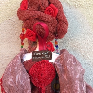 "Scarlet" Διακοσμητική χειροποίητη Κούκλα 75 εκ. στυλ Boho - διακόσμηση, διακοσμητικά, διακόσμηση σαλονιού, κούκλες - 4
