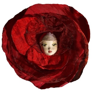 Υφασμάτινη Καρφίτσα "Baby Rose"σε 4 χρώματα - ύφασμα, τριαντάφυλλο, πηλός, μαμά, δώρα για δασκάλες
