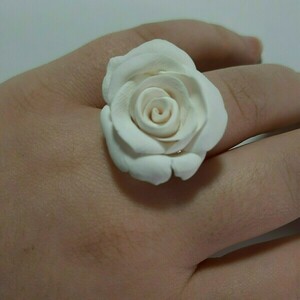 Δαχτυλίδι τριαντάφυλλο - τριαντάφυλλο, πηλός, romantic, μεγάλα, αυξομειούμενα - 3