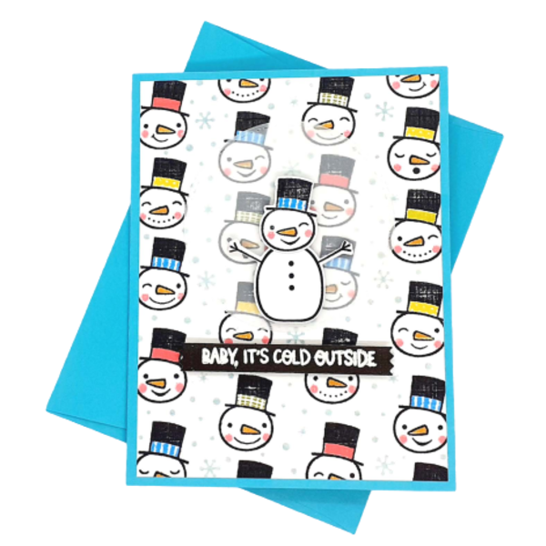 Ευχετήρια Κάρτα Χριστουγέννων (Χιονάνθρωποι) - κάρτα ευχών, χιονάνθρωπος, ευχετήριες κάρτες