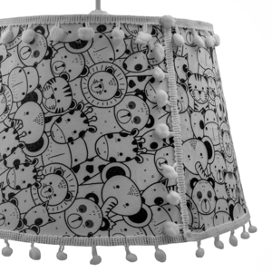 ιΦωτιστικο οροφης black and white animal Διαστάσεις 35*25*20 Ε27 - οροφής, παιδικά φωτιστικά, ζωάκια, φωτιστικά οροφής - 2