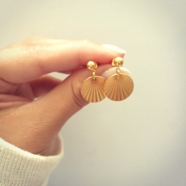 Coin earrings - φλουρί, μικρά, κρεμαστά, faux bijoux - 2