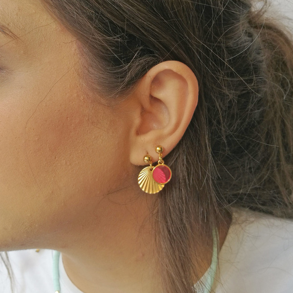 Coin earrings - φλουρί, μικρά, κρεμαστά, faux bijoux - 3