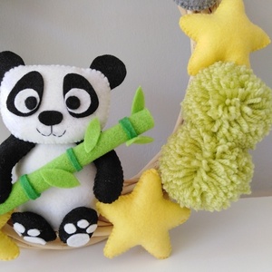 Personalized στεφάνι panda - αγόρι, όνομα - μονόγραμμα, δώρα για βάπτιση, διακοσμητικά, ζωάκια, προσωποποιημένα - 3