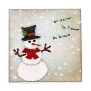 Ευχετήρια Κάρτα Χριστουγέννων - Χιονάνθρωπος - χριστουγεννιάτικο, κάρτα ευχών, χιονονιφάδα, χιονάνθρωπος, ευχετήριες κάρτες