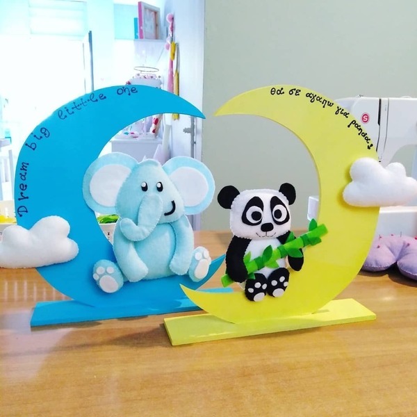 Ξύλινο φεγγαράκι με panda - αγόρι, φεγγάρι, δώρα γενεθλίων, διακοσμητικά, ζωάκια - 4