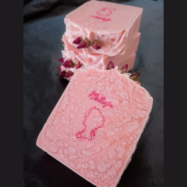 Σαπούνι με άρωμα τριαντάφυλλο με άργιλο ροζ και καολίνη. 140gr - ροζ, τριαντάφυλλο, σαπούνια, χεριού, 100% φυσικό - 2