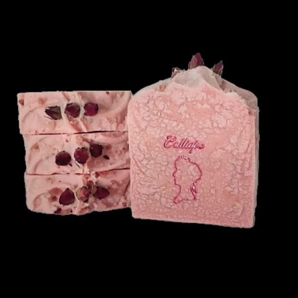 Σαπούνι με άρωμα τριαντάφυλλο με άργιλο ροζ και καολίνη. 140gr - ροζ, τριαντάφυλλο, σαπούνια, χεριού, 100% φυσικό - 4