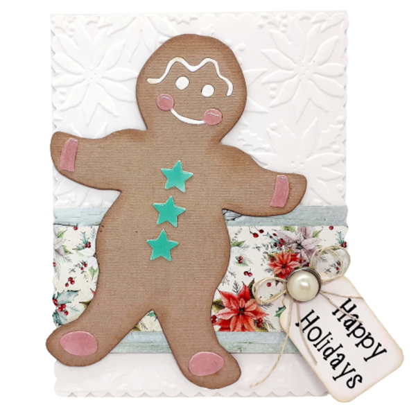 Ευχετήρια Κάρτα Χριστουγέννων - Gingerbread Man - κάρτα ευχών, ευχετήριες κάρτες