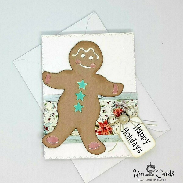 Ευχετήρια Κάρτα Χριστουγέννων - Gingerbread Man - κάρτα ευχών, ευχετήριες κάρτες - 2