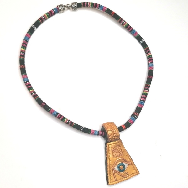 Πλυμπιακό πηλός κολιέ pharonic necklace - πηλός, κοντά, μεγάλα, δώρα γενεθλίων, δώρα για γυναίκες - 4