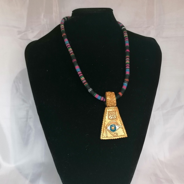 Πλυμπιακό πηλός κολιέ pharonic necklace - πηλός, κοντά, μεγάλα, δώρα γενεθλίων, δώρα για γυναίκες - 2