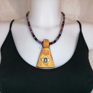 Πλυμπιακό πηλός κολιέ pharonic necklace - πηλός, κοντά, μεγάλα, δώρα γενεθλίων, δώρα για γυναίκες - 3