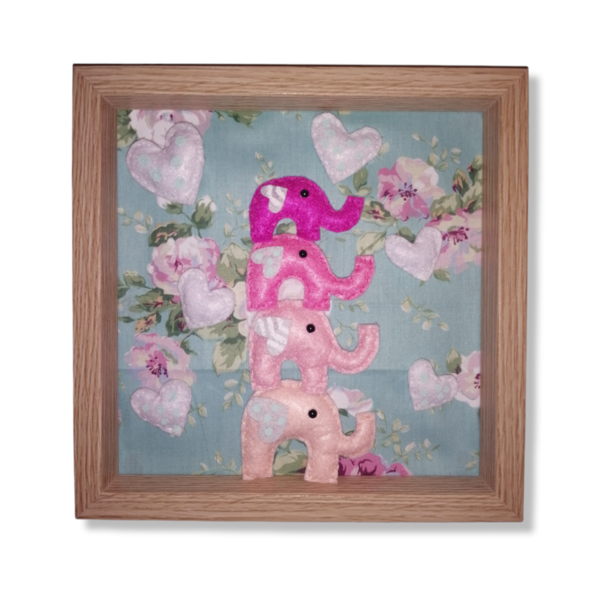Χειροποίητο ξύλινο καδράκι με θέμα "το ελεφαντάκι"/19*19/δώρο για κοριτσάκι - πίνακες & κάδρα, κορίτσι, βρεφικά, ζωάκια, παιδικά κάδρα