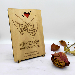 Ξύλινη Αναμνηστική Κάρτα 12x17 + Stand (*Δυνατότητα προσαρμογής κάρτας) - δώρα επετείου, επέτειος, δώρα για άντρες, δώρα αγίου βαλεντίνου, δώρα για αγόρια, δώρα για γυναίκες - 2