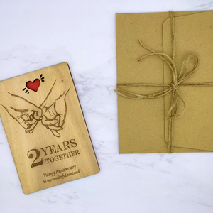 Ξύλινη Αναμνηστική Κάρτα 12x17 + Stand (*Δυνατότητα προσαρμογής κάρτας) - δώρα επετείου, επέτειος, δώρα για άντρες, δώρα αγίου βαλεντίνου, δώρα για αγόρια, δώρα για γυναίκες - 3
