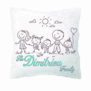 Mαξιλάρι happy family - δώρο, όνομα - μονόγραμμα, οικογένεια, μαξιλάρια