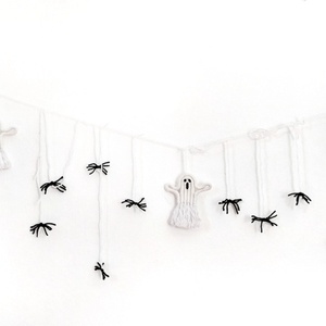 Διακοσμητικό τοίχου γιρλάντα με φαντασματάκια και αράχνες - halloween