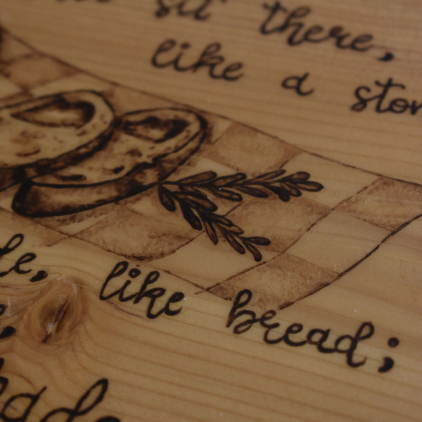 Αγάπη γνωμικό χειροποίητη πυρογραφία σε ξύλινο κάδρο - ξύλο, πίνακες & κάδρα - 4