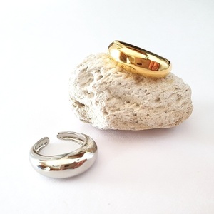 Σετ 2 minimal dome δαχτυλίδια ασήμι 925 σε χρυσό και ασημί - ασήμι 925, επάργυρα, σετ, boho, μεγάλα, αυξομειούμενα - 5