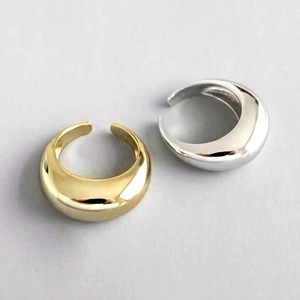 Σετ 2 minimal dome δαχτυλίδια ασήμι 925 σε χρυσό και ασημί - ασήμι 925, επάργυρα, σετ, boho, μεγάλα, αυξομειούμενα - 4