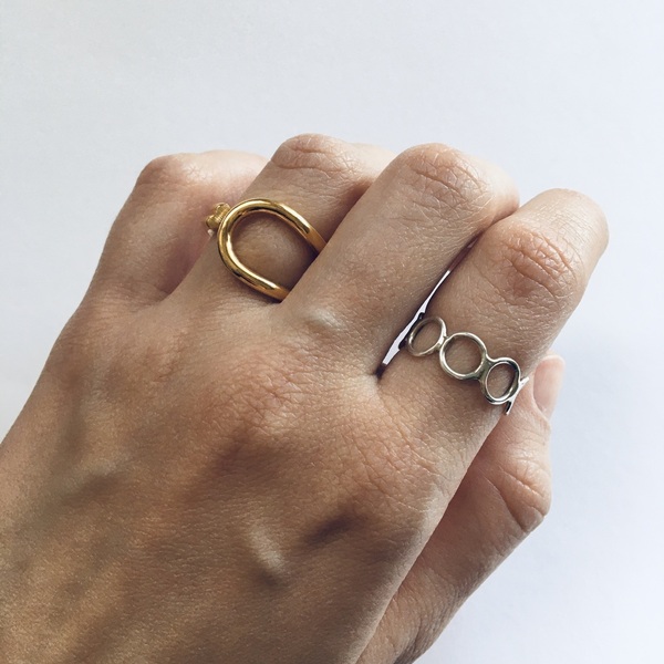 Χειροποίητο ασημένιο δαχτυλίδι με κύκλους - ασήμι 925, minimal, βεράκια, boho, σταθερά - 2