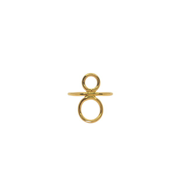 Χειροποίητο δαχτυλίδι με κύκλους από ασήμι 925 και επιχρύσωση - επιχρυσωμένα, ασήμι 925, γεωμετρικά σχέδια, boho, σταθερά, μεγάλα