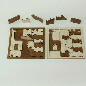 Ξύλινο Puzzle με ζωάκια και ξύλινα βάση - ξύλινα παιχνίδια, ζωάκια - 3