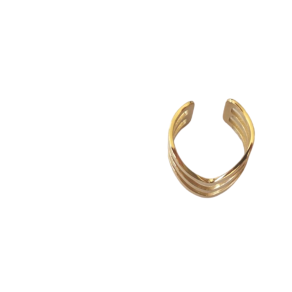 Ατσάλινο Δαχτυλίδι Τριπλό Τόξο Χρυσό - επιχρυσωμένα, ατσάλι, μεγάλα, αυξομειούμενα, φθηνά - 3