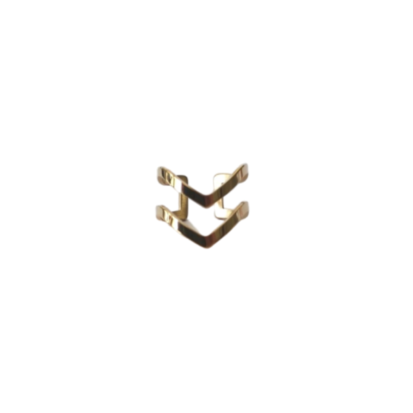 Ατσάλινο Δαχτυλίδι Διπλό Τόξο Χρυσό - επιχρυσωμένα, ατσάλι, αυξομειούμενα - 2