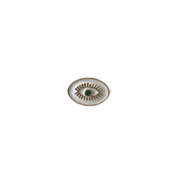 Ατσάλινο Δαχτυλίδι Με Ματάκι - επιχρυσωμένα, ατσάλι, αυξομειούμενα, φθηνά - 2