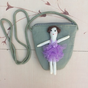Παιδικό Κρεμαστό Πορτοφόλι "Ballerina"σε 4 χρώματα - ύφασμα, πορτοφολάκι, μπαλαρίνα, τσαντάκια - 3