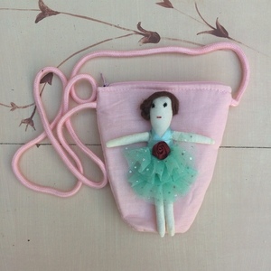 Παιδικό Κρεμαστό Πορτοφόλι "Ballerina"σε 4 χρώματα - ύφασμα, πορτοφολάκι, μπαλαρίνα, τσαντάκια - 4