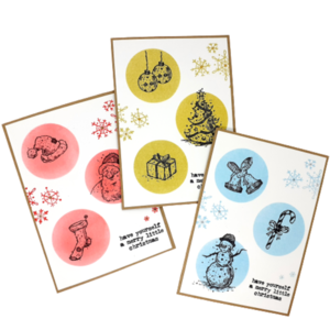 Κάρτες Χριστουγέννων - σετ 3 καρτών - σετ, κάρτα ευχών, χιονάνθρωπος, άγιος βασίλης, ευχετήριες κάρτες