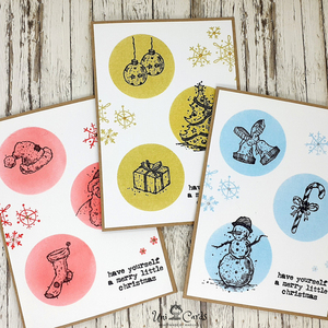 Κάρτες Χριστουγέννων - σετ 3 καρτών - σετ, κάρτα ευχών, χιονάνθρωπος, άγιος βασίλης, ευχετήριες κάρτες - 5