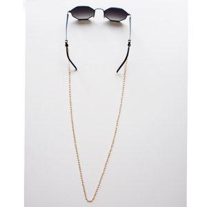 Αλυσίδα για γυαλιά με μπεζ χάνδρες - αλυσίδες, κορδόνια γυαλιών - 2
