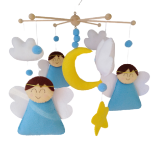 mobile blue angels - αγόρι, δώρο, μόμπιλε, αγγελάκι, δώρο γέννησης