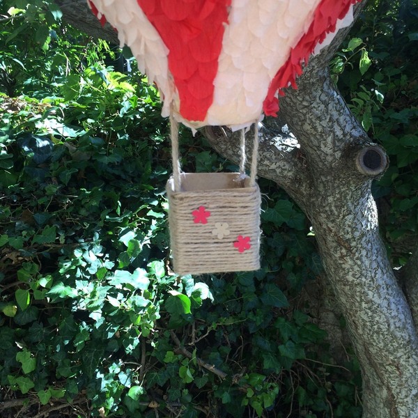 Πινιάτα αερόστατο ύψος 44 εκ. - αερόστατο, γενέθλια, πινιάτες, baby shower - 5