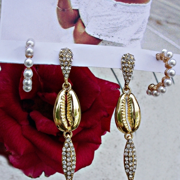 earrings set - επιχρυσωμένα, κρεμαστά