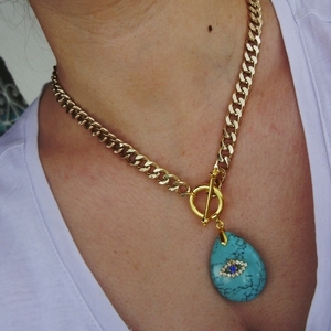 drop necklace - επιχρυσωμένα, κοντά, ατσάλι, φθηνά